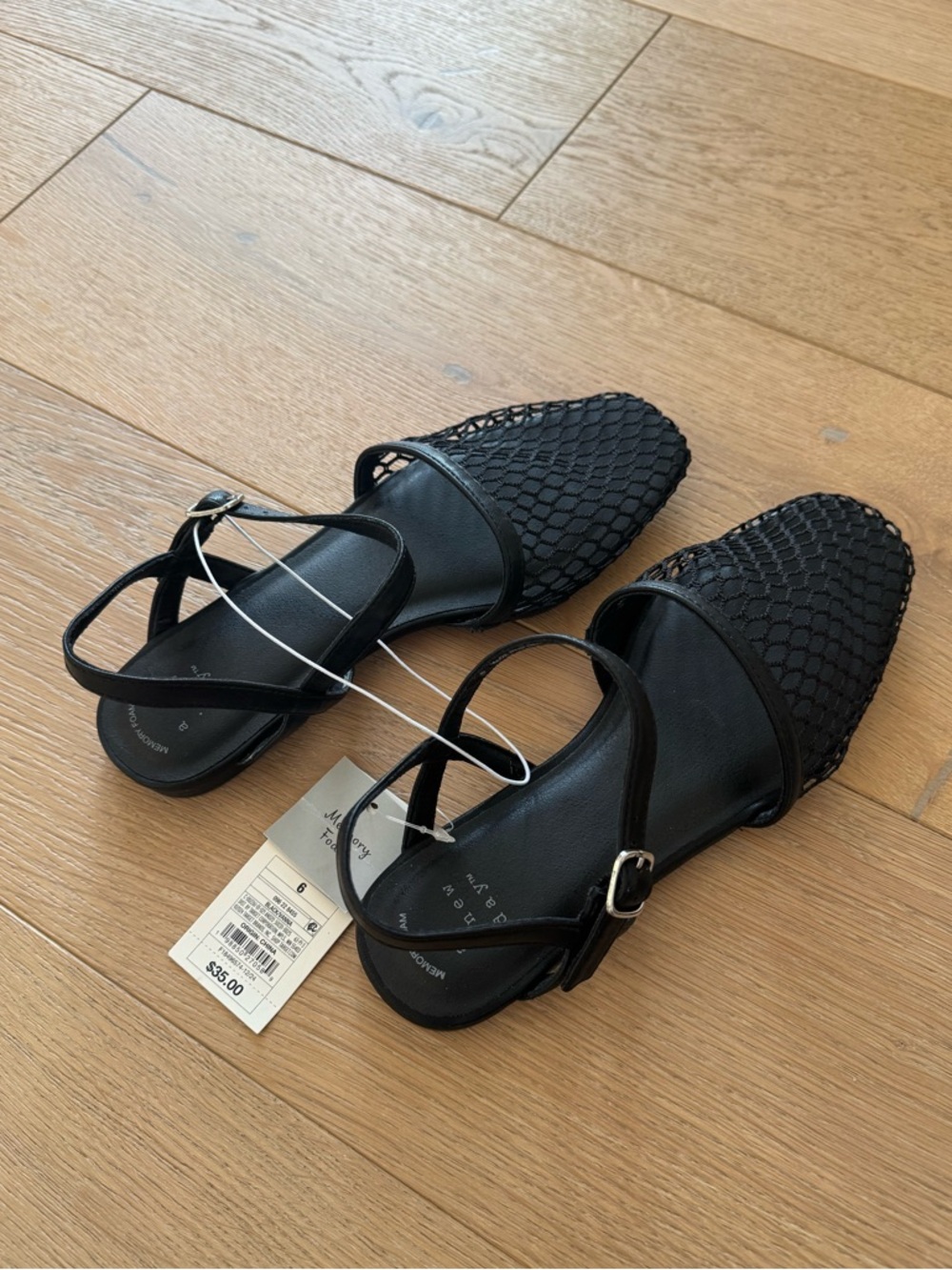 A New Day Vanna Fishnet Slingback Flats with Memory Foam Size 6 - Picture 4 of 4